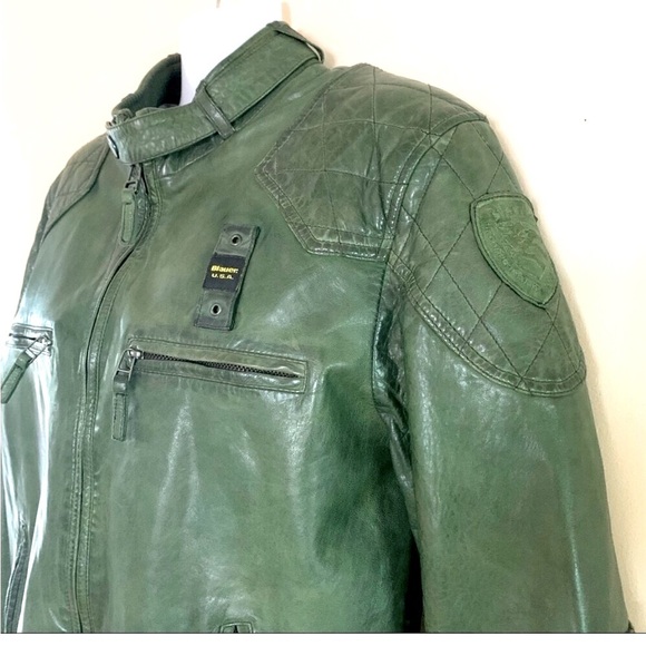 🇺🇸 Blauer luxurious café racer leather jacket. - Picture 5 of 14